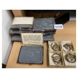 6 ALIQUIPPA METALS, (4) KEY RINGS IN BOXES