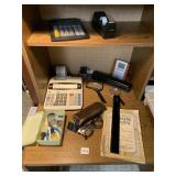 CALCULATOR, HOLE PUNCH, CLOCK ETC.