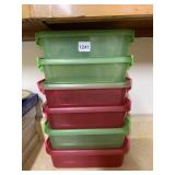 6 STORAGE CONTAINERS W/ HANDLES
