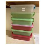 6 STORAGE CONTAINERS W/ HANDLES