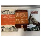 ORIGIN OR SPECIES HARD BACK BOOKS HORSES ETC.