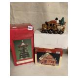 CAROUSEL IN OB, PORCELAIN LIGHTED HOUSE, ETC.