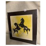 PRANCING HORSES LITHOGRAPH 192/325 SIGNED LOWER