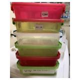 6 STORAGE CONTAINERS W/ HANDLES 2.7 QT.