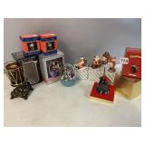 KIRK STIEFF SILVER BELL, SANTA ORNAMENTS