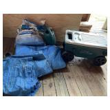 ROLLING GARDEN CART AND TARPS