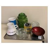 STEELER GLASS, GREEN GLASS JAR