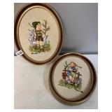 NEEDLE WORK 2 OVAL HUMMEL STYLE IN FRAMES