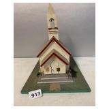 WOODEN MODEL OF CHURCH FOR TRAIN BOARD OR WINDOW