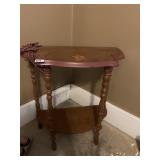 SMALL TABLE WITH METAL STARS ON TOP, 23" X 22" X