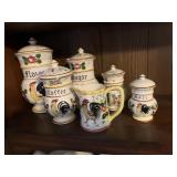 FLOUR, SUGAR, COFFEE, ETC. SOME CHIPS AND CRACKS