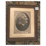 FRANZ LISZT PRINT IN WOOD FRAME
