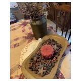 MILK CAN AND TABLE CANDLE HOLDER