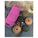 EXERCISE BOARD AND WEIGHTS
