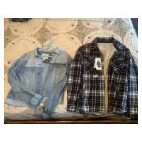 S NEW FLANNEL AND MEDIUM DENIM JACKET