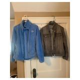 NORTH FACE ZIP UP SZ. S AND MEDIUM DENIM JACKET