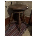 PIANO STOOL GLASS BALL FEET ADJ. HEIGHT