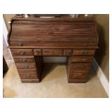 WOODEN ROLL TOP DESK, 40" X 47" X 22ï¿½, SOME
