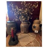 DECORATIVE CROCK TREE PATTERN8" TALL, CANDLE