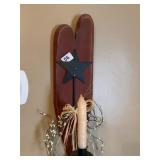 WOODEN AND METAL HANGING CANDLE HOLDER