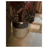 #4 CROCK WITH DRIED EUCALYPTUS