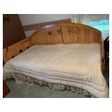 WOODEN DAY BED WITH CUT OUT HEART DESIGN, IN