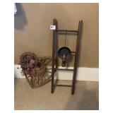 24" TALL DECORATIVE LADDER WITH HANGING CANDLE