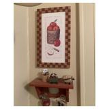 SMALL SHELF WITH DECORATION, FRAMED PRINT 19" X