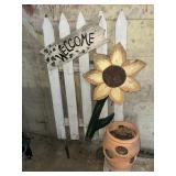 WELCOME SIGN AND STRAWBERRY POT