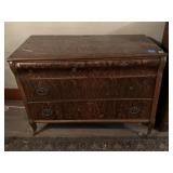 ANTIQUE DRESSER, ROUNDED TOP DRAWER
