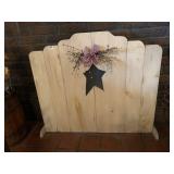 WOODEN FIREPLACE COVER AND STAR CUT OUT IN MIDDLE