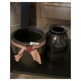 CROCK AND PLANTER EACH 7" TALL