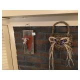 WOODEN DECORATION AND SMALL HANGING BASKET