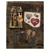 WOOD SIGNS W/ HEART, HAND PAINTED ON SLATE HEART