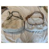 COACH PURSES ONE SILVER TRIM, CREAM LEATHER W/