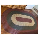 WOVEN RUG TAN/RED/GREEN 92" X 59"