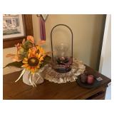 CANDLE HOLDER AND ARTIFICIAL SUNFLOWER AND 3