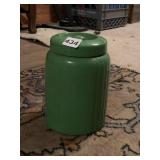 HALL GREEN JAR W/ LID