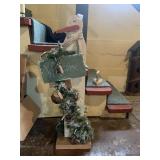 WOOD SNOWMAN W/ GREEN AND MESSAGE BOARD