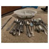 FLATWARE NOT MATCHING, DIVIDED DISH BY GLASBAKE