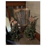 TWO ACCENT TREES, WOOD FRAME