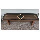 WOODEN BENCH W/ DIAMOND DESIGN