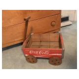 COCA COLA CRATE MADE INTO A SMALL WOODEN WAGON