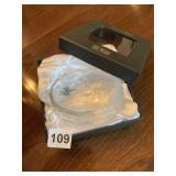 OLEG CASSINI CRYSTAL BOWL, 2" X 4.5"