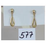 PAIR OF 10K GOLD DROP EARRINGS PIERCED .86G