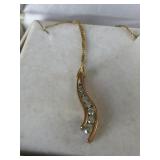 1/4 TW 10K GOLD PENDANT NECKLACE