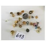 GROUP OF MISC PINS ANGELS PHONE FLAG ETC.