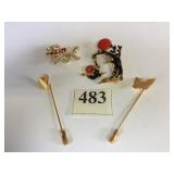 PINS HALLOWEEN CAT TWO STICK PINS