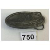 BERGAMOT BRASS WORKS PEWTER BELT BUCKLE 1975