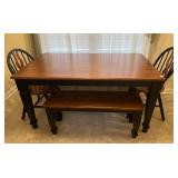FARMHOUSE SOLID WOOD TABLE WITH BLACK PAINTED